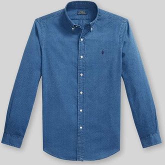 Polo Ralph Lauren Regular Fit Freizeithemd aus reiner Baumwolle in Jeansblau, Gr&ouml;&szlig;e XXL