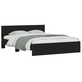 vidaXL Estructura De Cama Con Cabecero Negra 150x200 Cm Vidaxl
