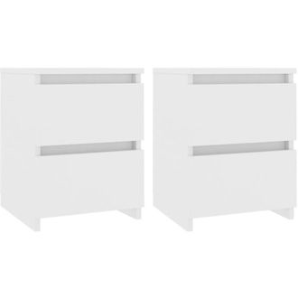 vidaXL Vidaxl - Bedside Cabinets 2 pcs White 30x30x40 cm Engineered Wood