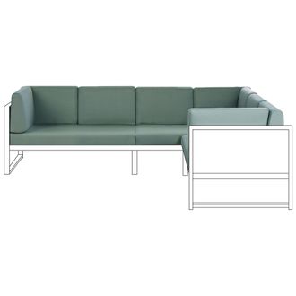 Beliani Conjunto De Fundas De Coj&iacute;n Para Exterior Cojines De Asiento Y Respaldo Verde Castella