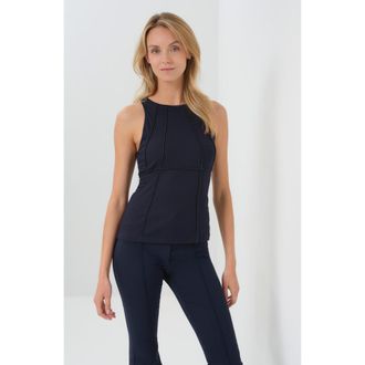 Anatomie Callie Rib Halter Top with Seam Shaping in Navy at Nordstrom, Size X-Small