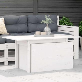 vidaXL Mesa De Jard&iacute;n Madera Maciza De Pino Blanca 100x50x75 Cm Vidaxl