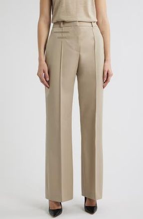 BOSS Talima Wool Wide Leg Pants in Pumice at Nordstrom Rack, Size 12