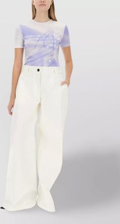 Jil Sander logo print crew neck slim fit top