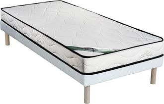Vente-Unique Conjunto 90 x 190 cm somier tapizado + colch&oacute;n de espuma y cut&iacute; bamb&uacute; de 15 cm - KANANI de NATUREA