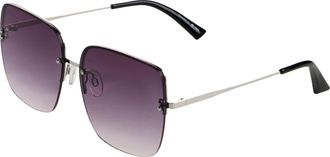 Laura Scott Sonnenbrille LAURA SCOTT, Damen, grau, Sonnenbrillen Sonnenbrille, randloses Trapez-Design, silber gl&auml;nzende B&uuml;gel, Filterkategorie 3