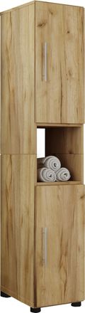 ebuy24 Gabinete De Ba&ntilde;o De Madera Vcm Muebles De Ba&ntilde;o Estante De Ba&ntilde;o De Soporte Gabinete Alto Dimensiones Aprox. Al. 153 X An. 31 X P. 30 Cm - Flandu (roble