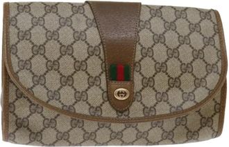 Gucci Pre-owned Leather clutches - Dames - Vintage Clutch - Beige - ONE Size - Leer - Vintage