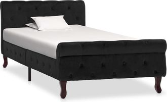 vidaXL Estructura De Cama Sin Colch&oacute;n Terciopelo Negro 90x200 Cm Vidaxl