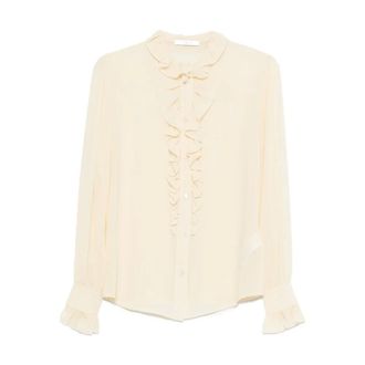 Vivetta Shirts, female, Beige, Size: M Ruffled Georgette Blouse