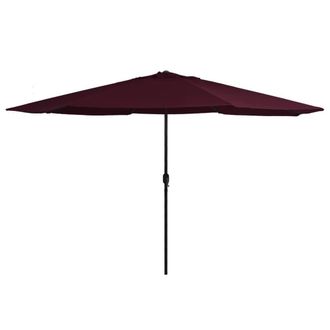 Berkfield Home Garden Parasol with Metal Pole 390 cm Bordeaux Red