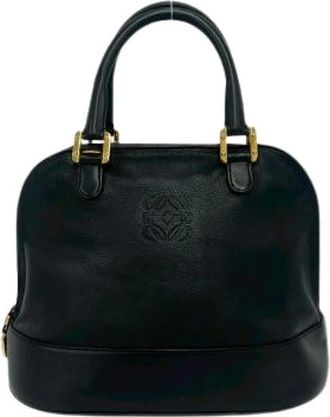 Loewe Pre-owned Handbags, female, Black, Size: ONE SIZE Pre-owned Leather Handbag
