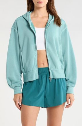 Beyond Yoga Fade Out Full Zip Hoodie in Washed Teal Sea at Nordstrom, Size X-Small