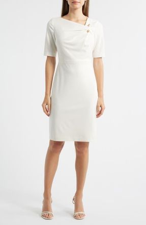 Anne Klein Bar Pin Sheath Dress in White Dove at Nordstrom, Size 12