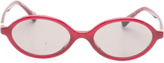 Miu Miu Logo-plaque Oval-frame Sunglasses