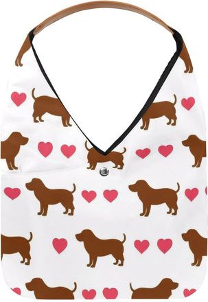 Generic Dachshund Hearts Reusable Lightweight Grocery Bags - Foldable Into Compact Pouch, Washable & Sturdy, Multipurpose for Shopping and Travel