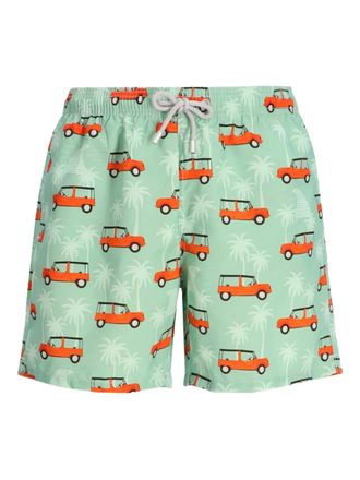 MC2 Saint Barth Zwembroek met grafische print - Groen