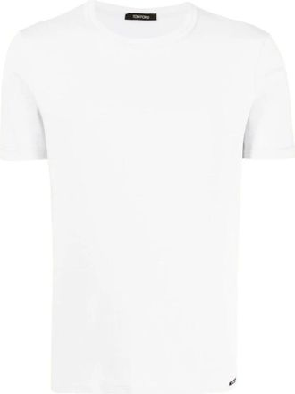 Tom Ford T-shirt met korte mouwen en ronde hals - Heren - T-shirts - Wit - S - Katoen - Tops