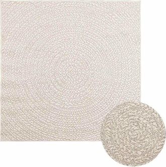 vidaXL Alfombra zizur apariencia yute interior exterior crema Vidaxl