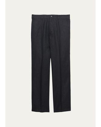 Prada Mens Wide-Leg Linen Pants