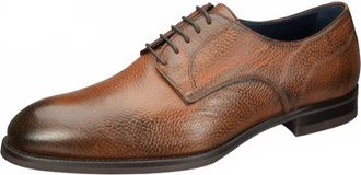 Scarpe di Bianco Mens Mariotto Deerskin Plain Toe Blucher Shoe In Havana Brown