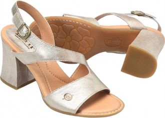 Born Womens Tamora Leather Heel Sandal In Light Gold