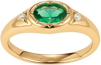 Made by Mary Oval Birthstone Signet Ring in May Gold Vermeil at Nordstrom, Size 10