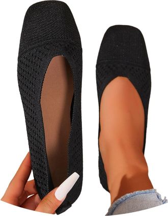 Generic Womens Casual Canvas Shoes Lightweight Breathable Slip-On with Soft Cushioned Sole for Everyday Comfort and Everyday Wear (Black, 4.5)