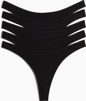H&M 5er-Pack Baumwolltangas - Schwarz