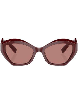 Giorgio Armani Occhiali da sole con placca logo - Rosso