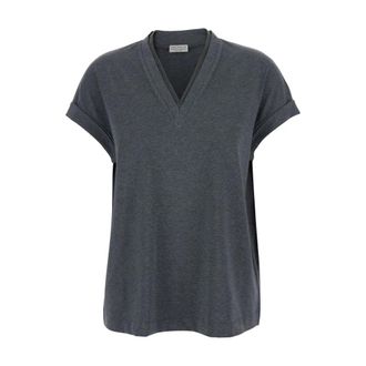 Brunello Cucinelli Mujer, Camisetas, Gris, Talla: S