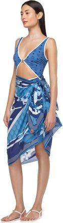 MCM Monogram Print Swimsuit in New Munich Blue at Nordstrom, Size Small