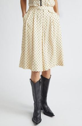 Undercover Polka Dot Wide Leg Shorts in Ivory Base at Nordstrom, Size 2