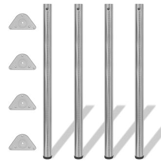 vidaXL Vidaxl - 4 Patas De Mesa Ajustables En Alturas 1100 Mm Color N&iacute;quel Pulido
