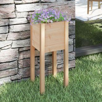 vidaXL Jardinera De Madera Maciza De Pino 31x31x70 Cm Vidaxl