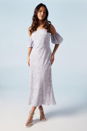 Oasis Puff Sleeve Bridesmaids Midi Dress in Lilac at Nordstrom, Size 10