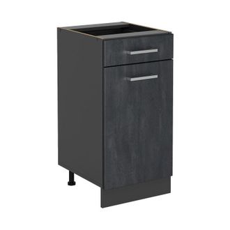 Vicco Mobiletto base per cucina R-Line, Calcestruzzo nero, 40 cm senza piano di lavoro Vicco