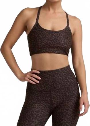 Beyond Yoga Softmark Slim Racerback Bra In Espresso Leopard
