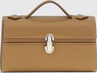 Savette Clutch Symmetry in pelle di vitello liscia con manico piatto e patta