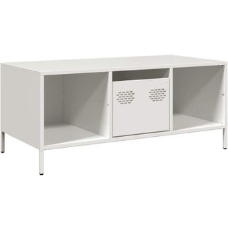 vidaXL Mesa De Centro Acero Laminado En Fr&iacute;o Blanco 101,5x50x43,5 Cm Vidaxl