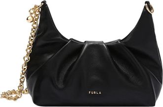 Furla Delia Mini Schoudertas - Dames - Schoudertassen - Zwart - ONE Size - Leer - Tassen