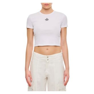 Fendi T-Shirts, female, White, S, Cropped Top