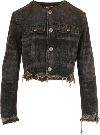Diesel Zwarte Winterjas - Dames - Spijkerjassen - Zwart - L - Denim - Jassen