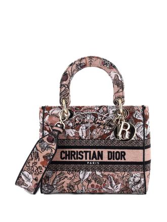 Dior Lady D-Lite Bag Embroidered Canvas Medium satchel - women - Canvas - One Size - Black