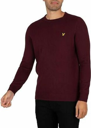 Lyle & Scott Katoenen Merino Creweck Trui - Heren - Ronde hals truien - Paars - 2XL - Katoen - Truien & Vesten