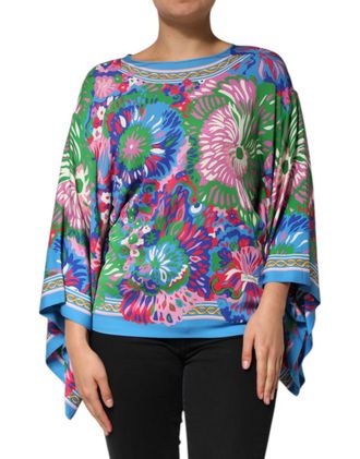Dolce & Gabbana Multicolor Floral Printed Tunic Blouse Womens Top (Pre-Owned)