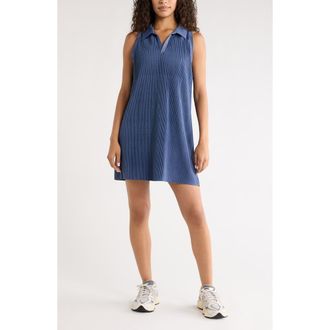 Zella Pleated Mesh Dress in Blue Vintage at Nordstrom, Size X-Small