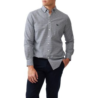 Rodd & Gunn Oxford Bayshore Gingham Sports Fit Shirt in Ink at Nordstrom, Size Xxx-Large
