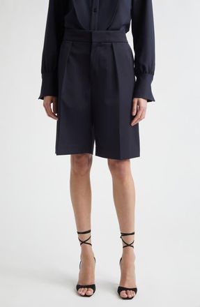 Victoria Beckham Tailored Wool Blend Bermuda Shorts in Midnight at Nordstrom, Size 8 Us