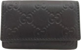 Gucci Pre-owned Accessories, female, Black, Size: ONE SIZE Pre-owned Leather Key Holder